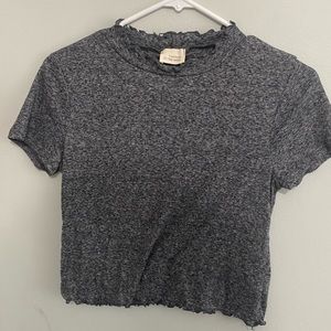 NWOT Caution to the Wind gray lettuce edge top